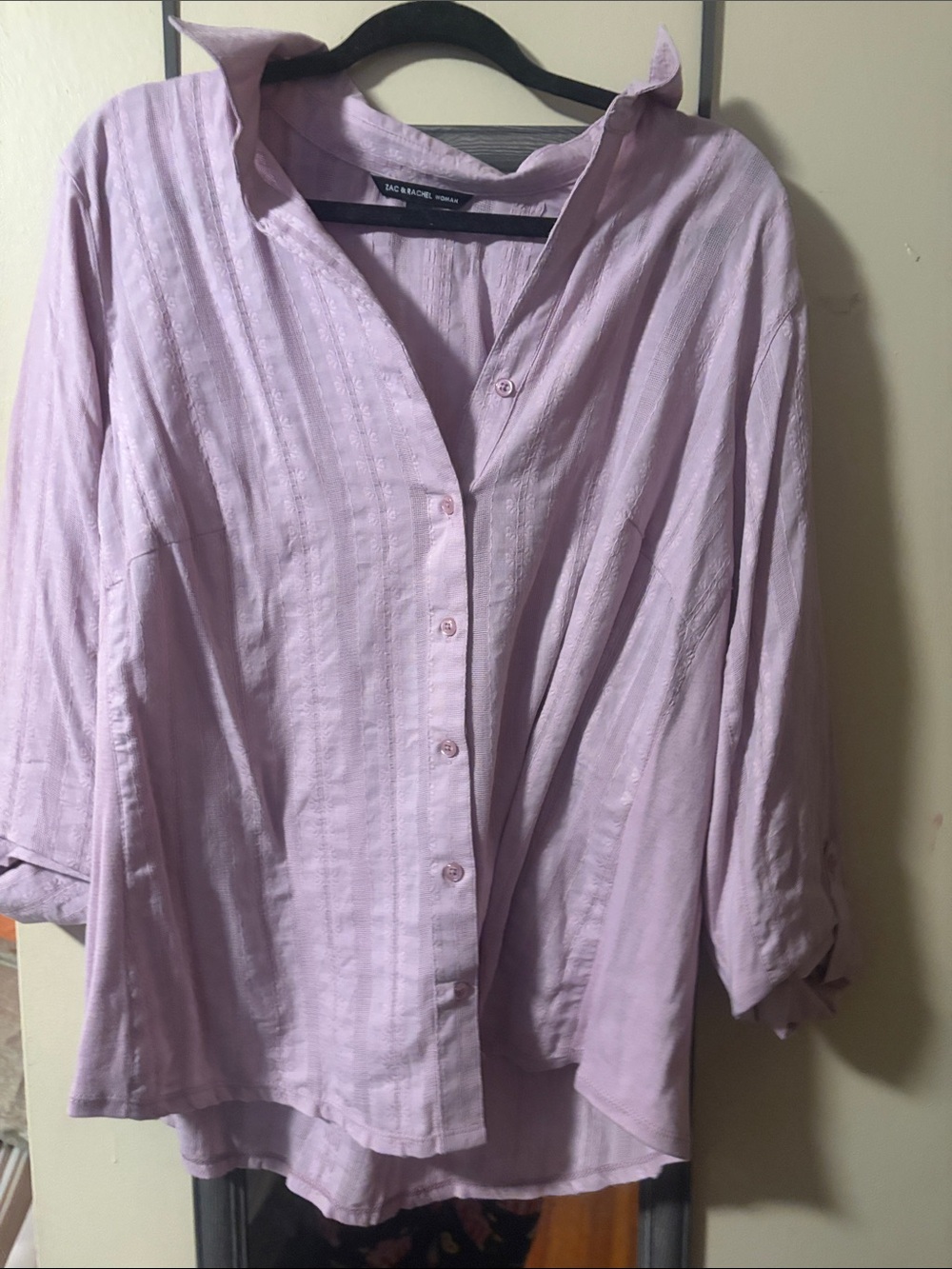Lavender Button-Front Women's Shirt